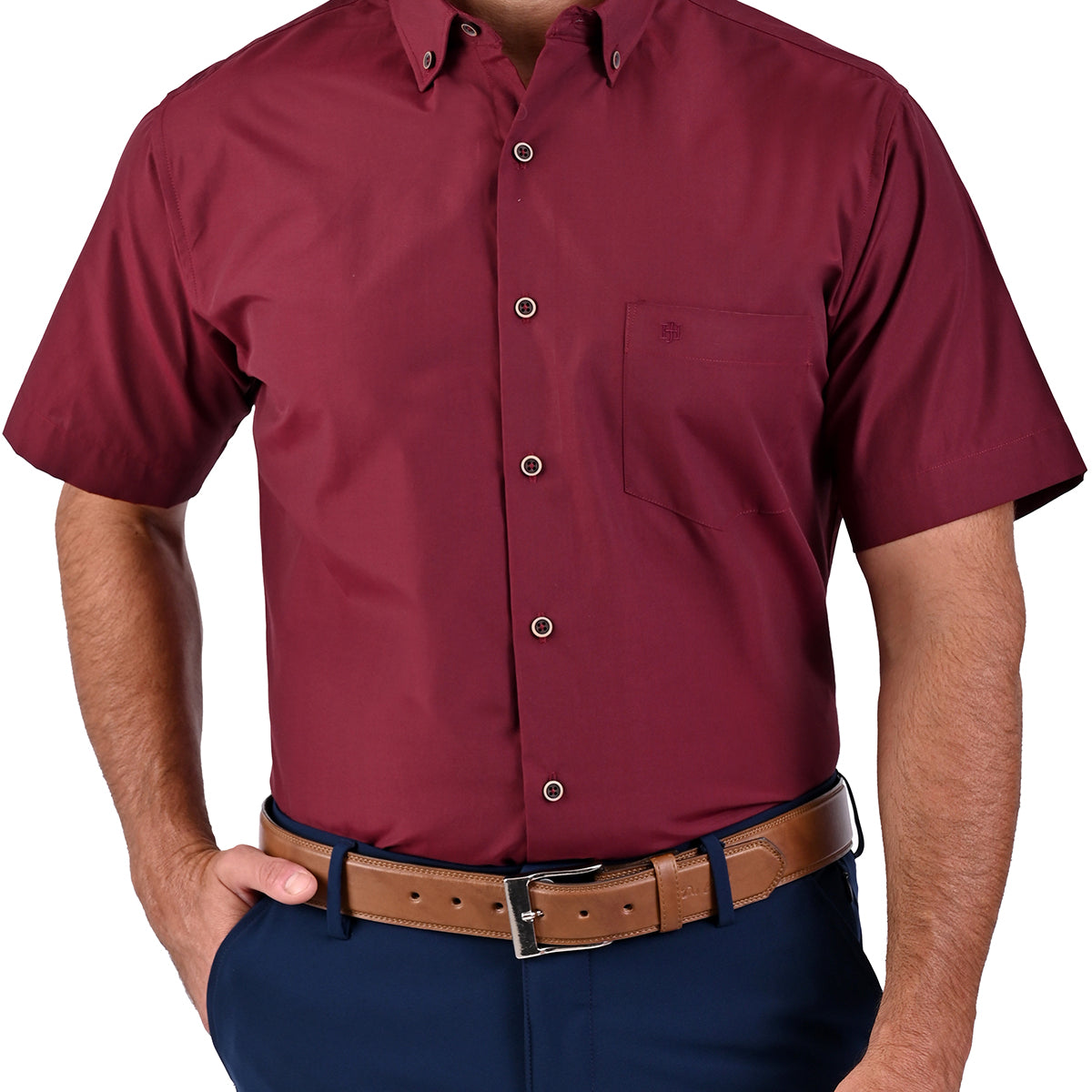 Camisa Casual Manga Corta Corte Comfort John Henry