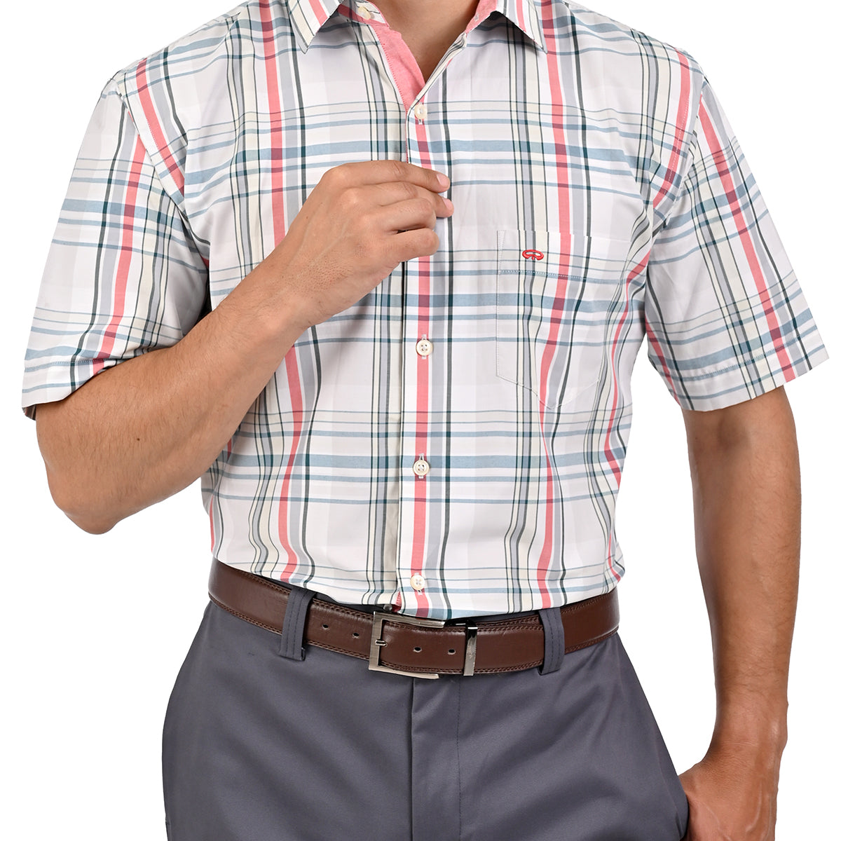 Camisa Casual Manga Corta Mariscal con Líneas en Corte Americano ...