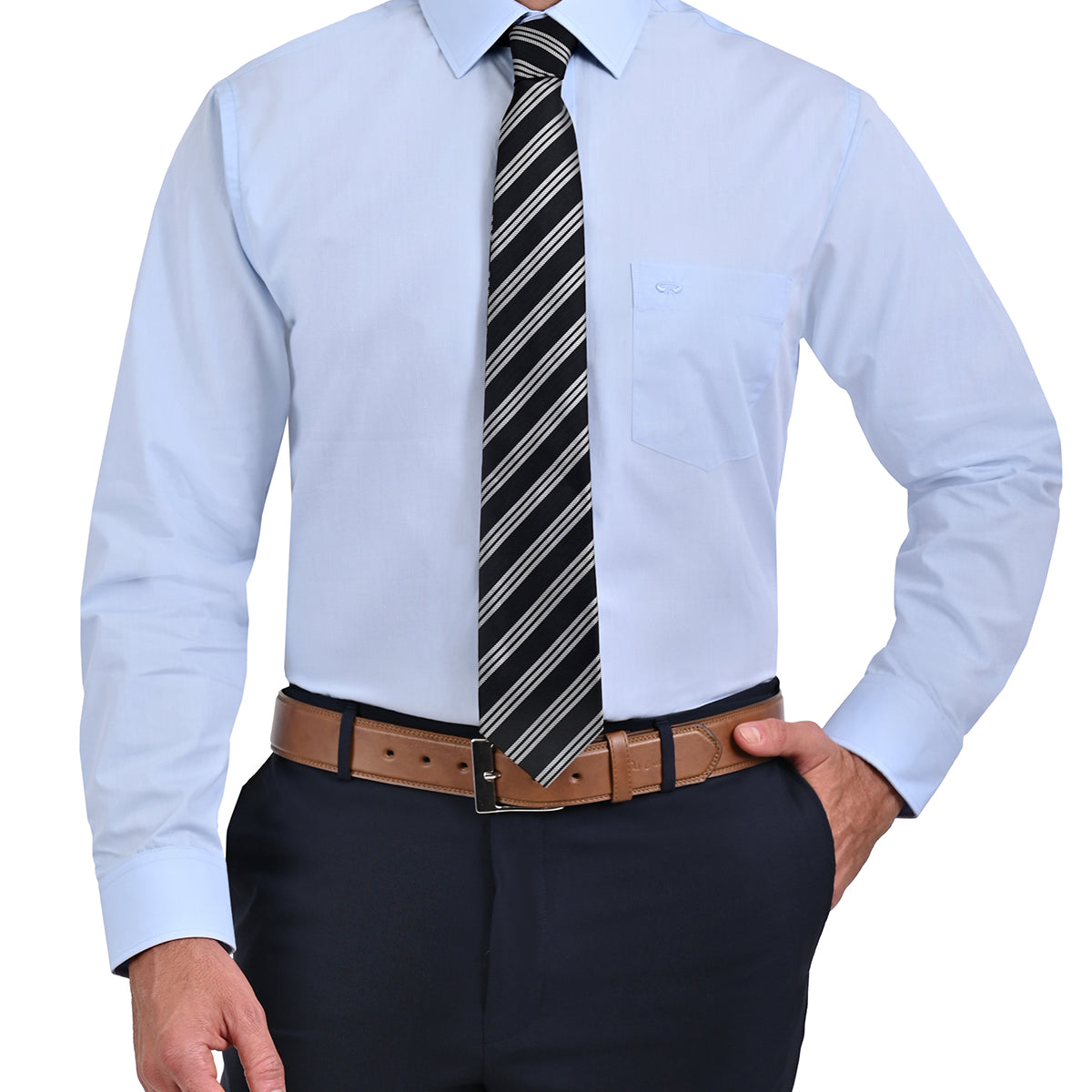 Camisa de Vestir Básica en Corte Americano