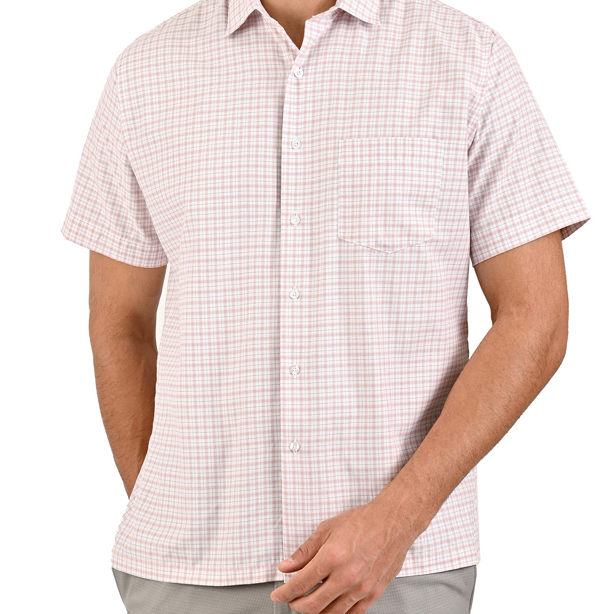 Camisa Casual con cuadros en Manga Corta Excellence
