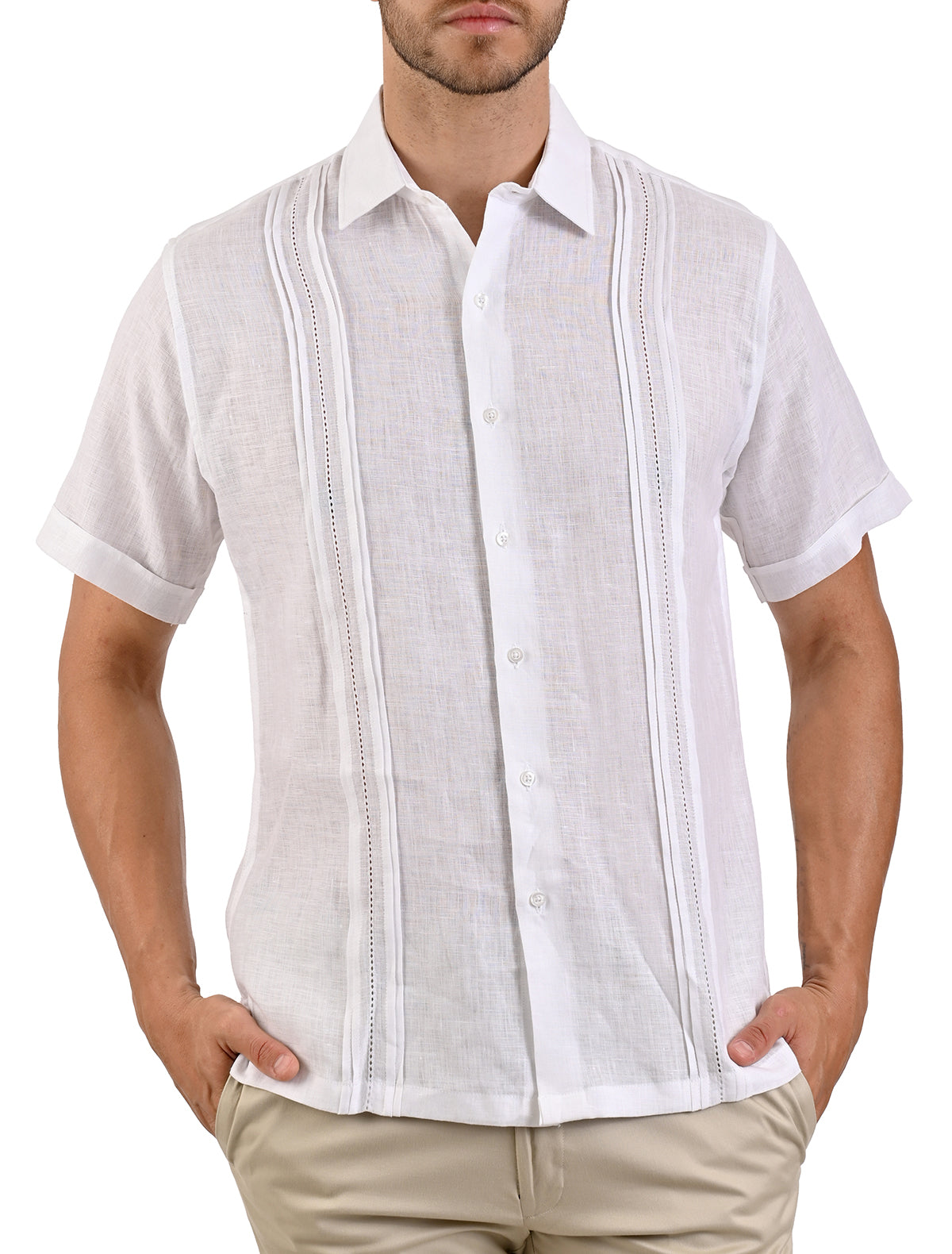 Guayabera Blanca Manga Corta Guayabera De Lino Guayabera Y
