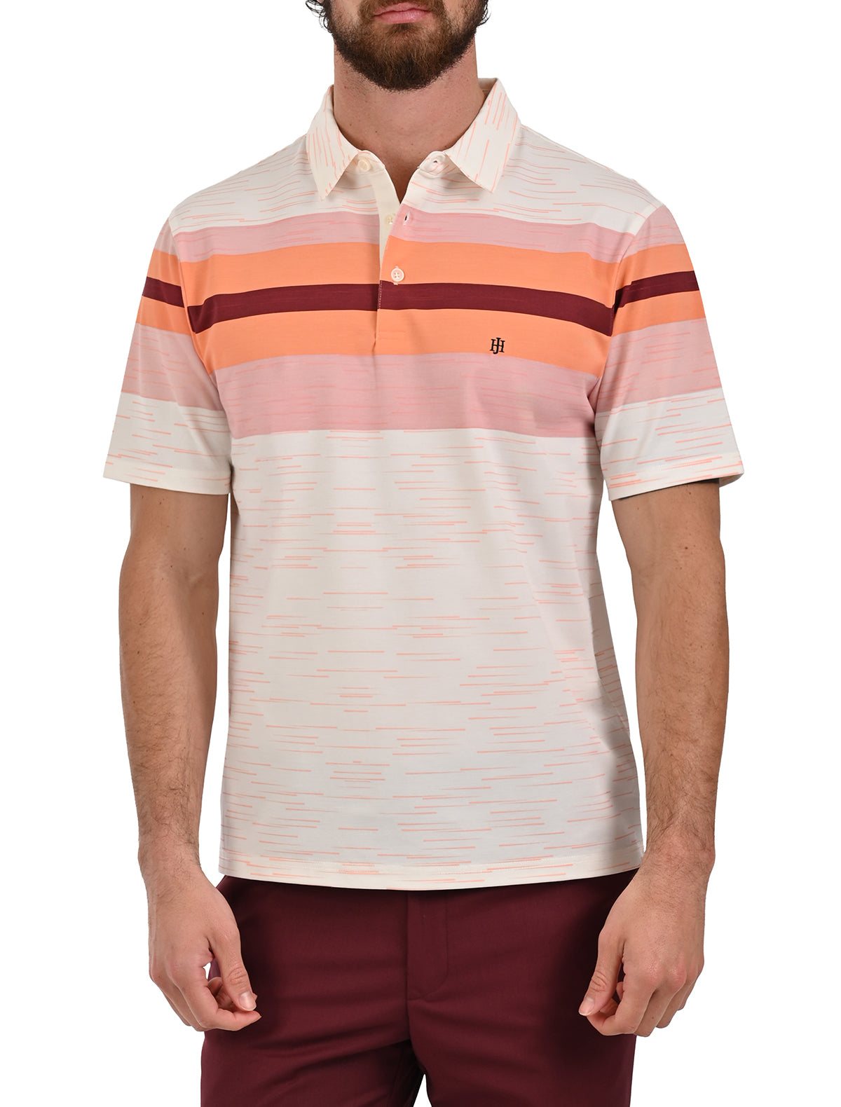 Playera Polo John Henry con líneas horizontales - Playera polo de manga corta para hombre John Henry con diseño de líneas horizontales, corte clásico, colores variados, imagen 5
