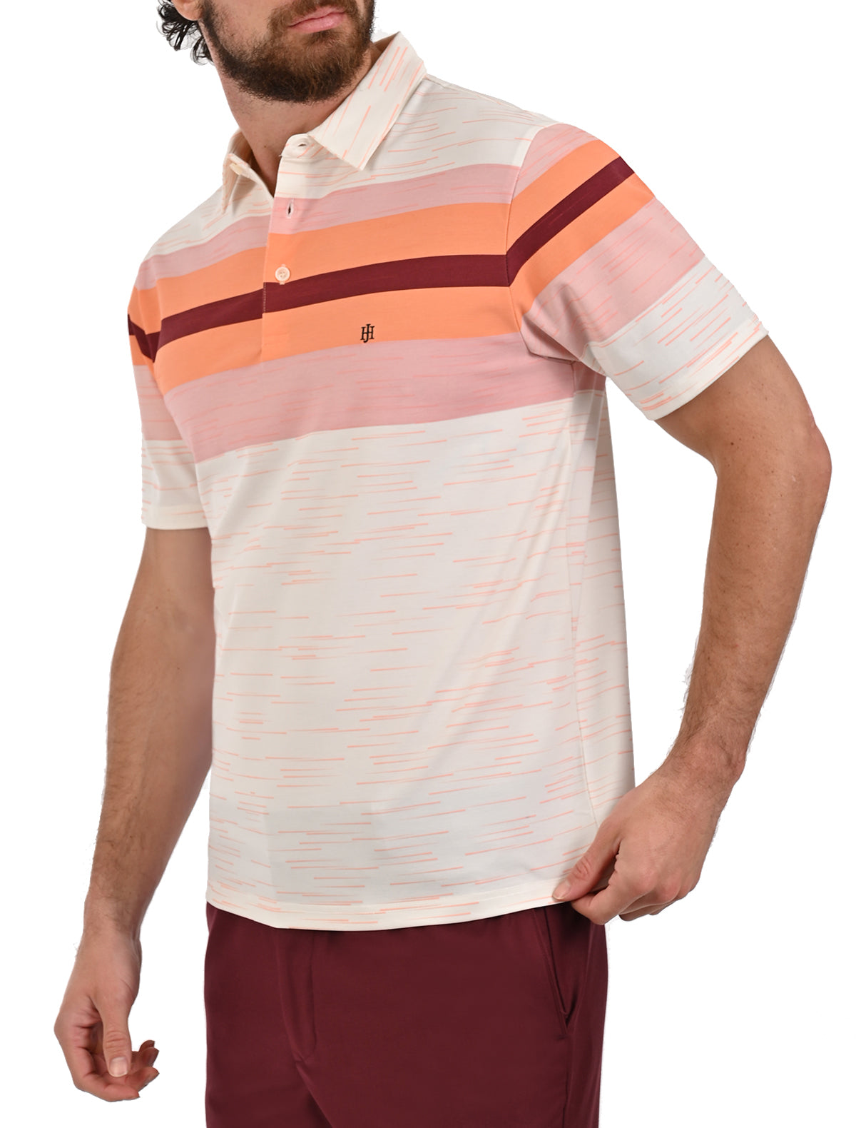 Playera Polo John Henry con líneas horizontales - Playera polo de manga corta para hombre John Henry con diseño de líneas horizontales, corte clásico, colores variados, imagen 6