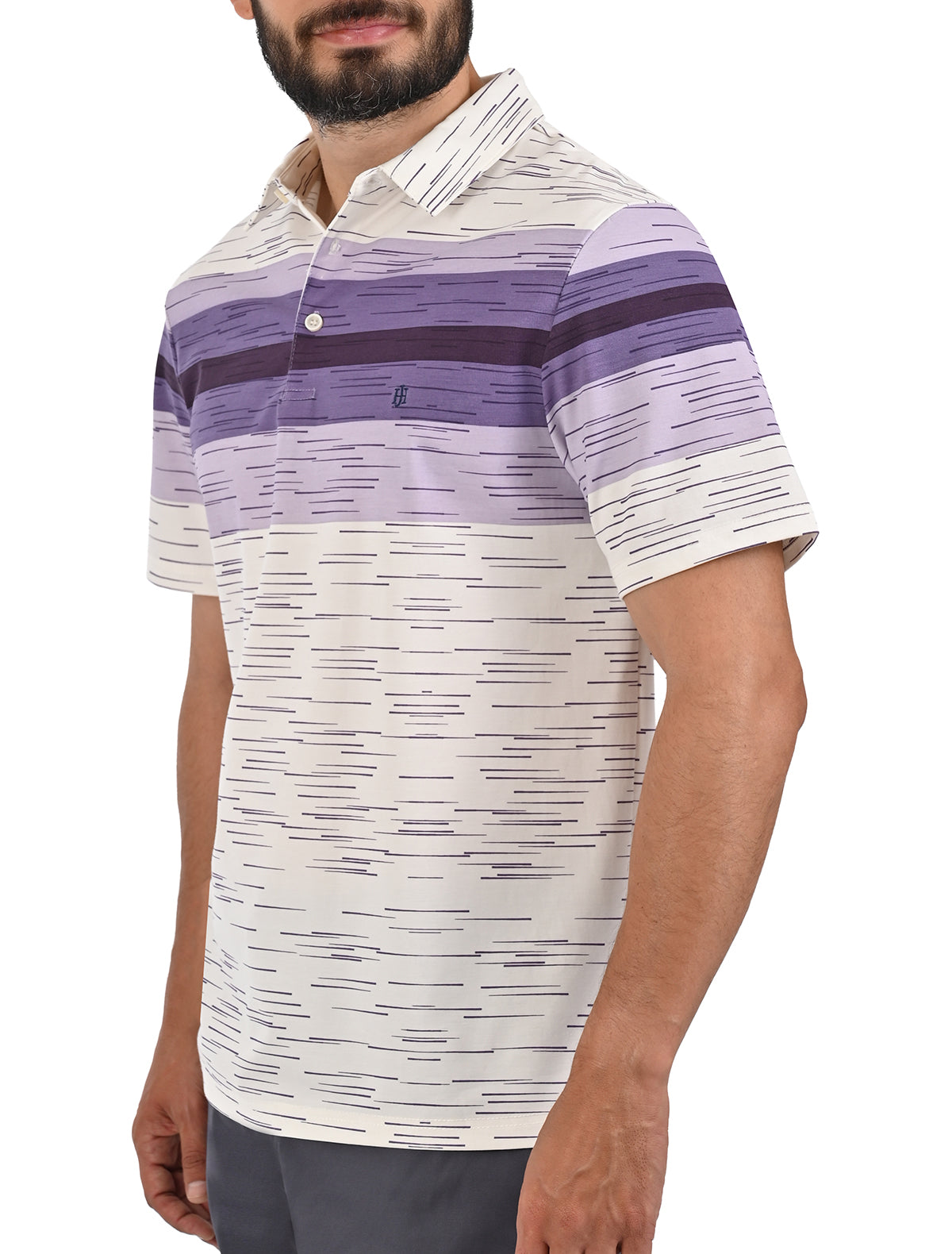 Playera Polo John Henry con líneas horizontales - Playera polo de manga corta para hombre John Henry con diseño de líneas horizontales, corte clásico, colores variados, imagen 10