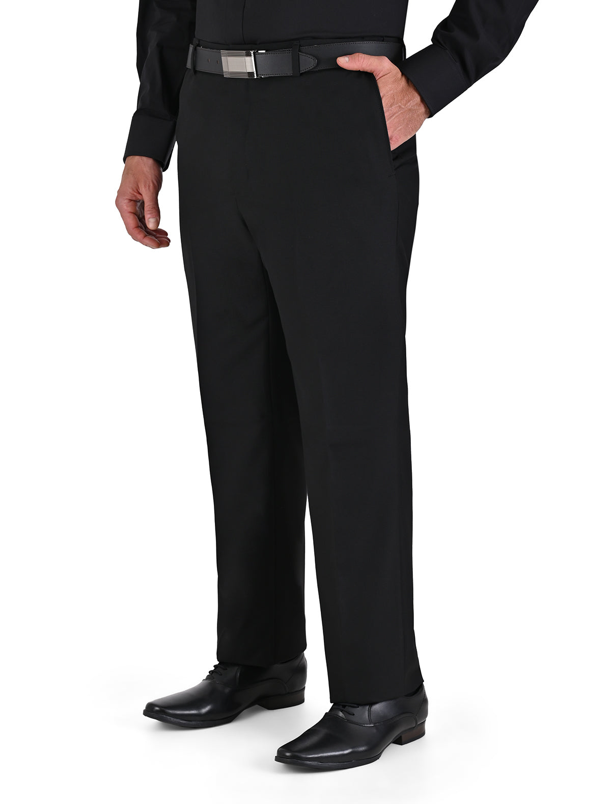 Pantalón de Vestir Negro (Sin Pinzas) Euroflex