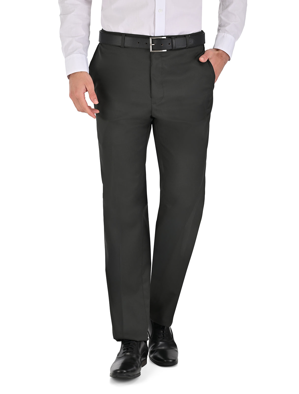 Pantalón de Vestir Mariscal Verde Oscuro con Euroflex en Corte Americano - Pantalón de vestir para hombre en color verde oscuro con tecnología Euroflex, 98% poliéster 2% elastano, corte americano, imagen 1