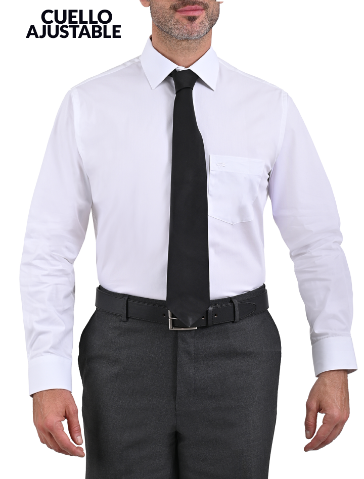 Camisa De Vestir Corte Americano Blanca Mariscal Moda Hombre