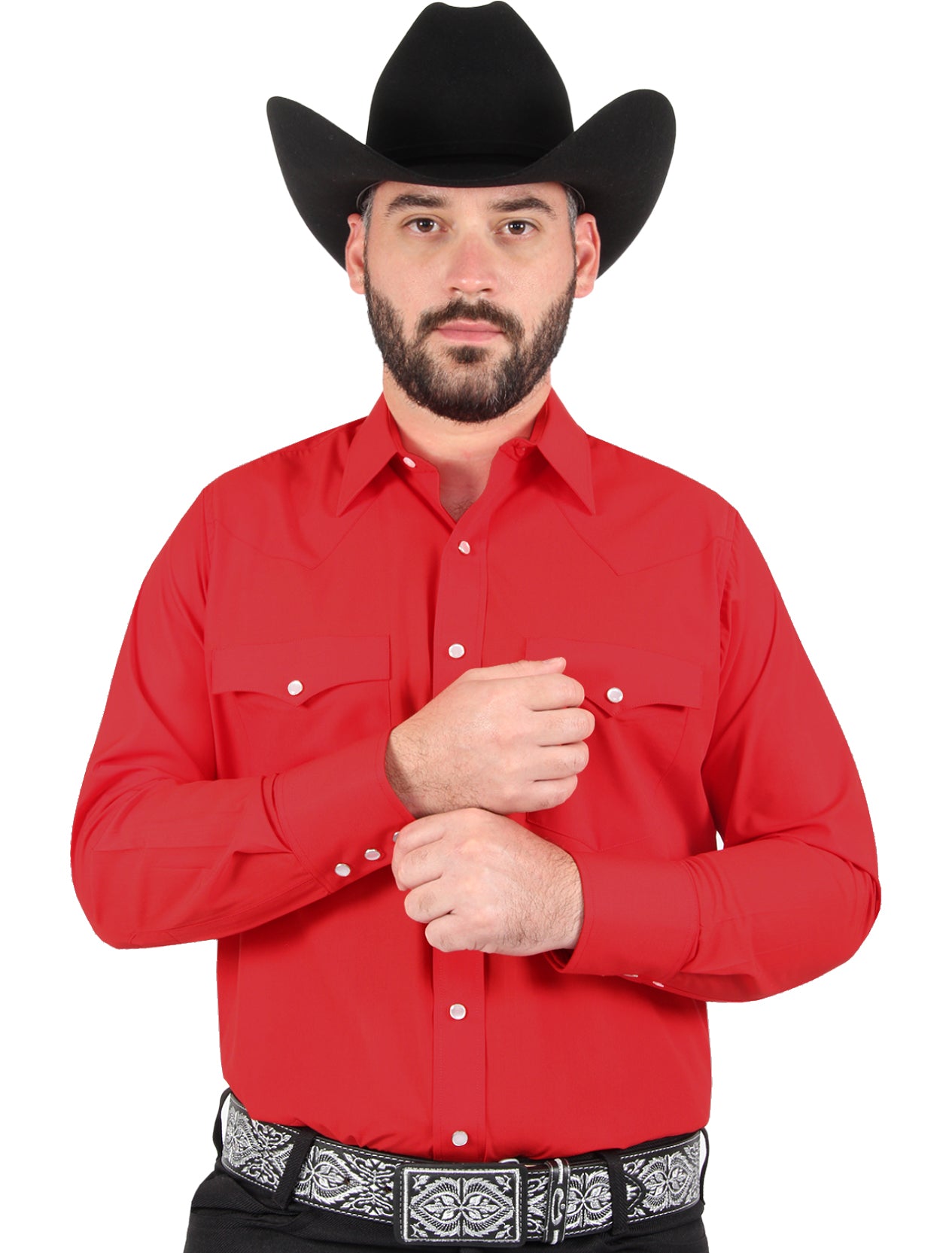 Bien educado Implacable Banco Camisa Vaquera Roja en Corte Recto - Mariscal Moda Hombre