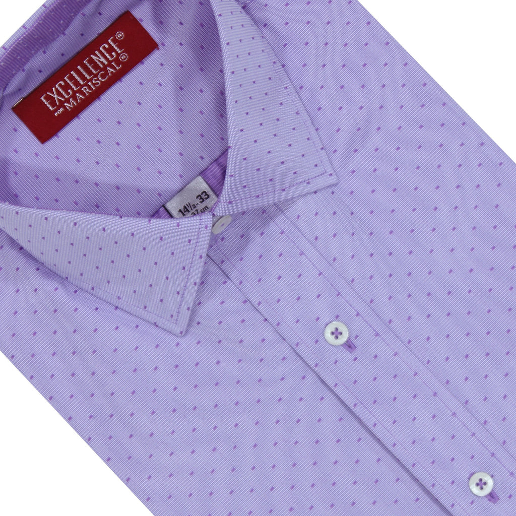 Camisa De Vestir Excellence Lila (Detalles En Puntos Grandes)